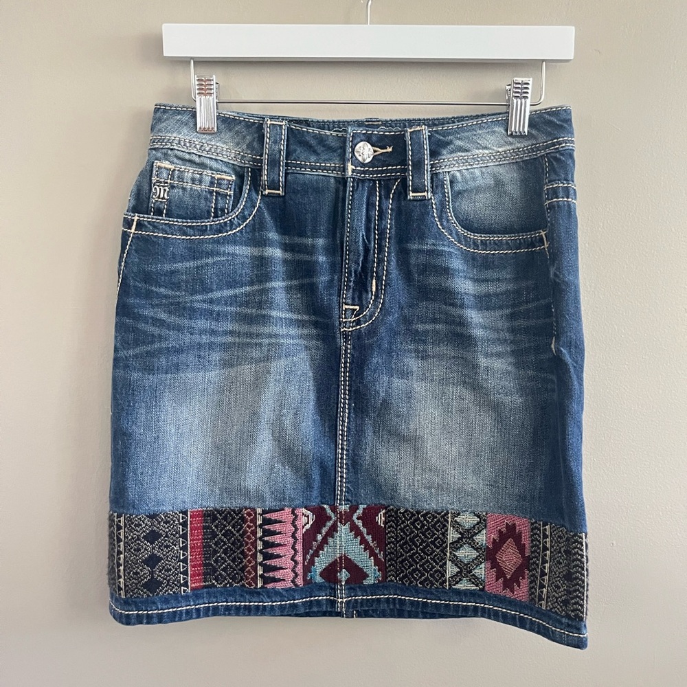 Miss‎ Me Size 28 Jean Skirt Embroidered Denim Western - Picture 8 of 8